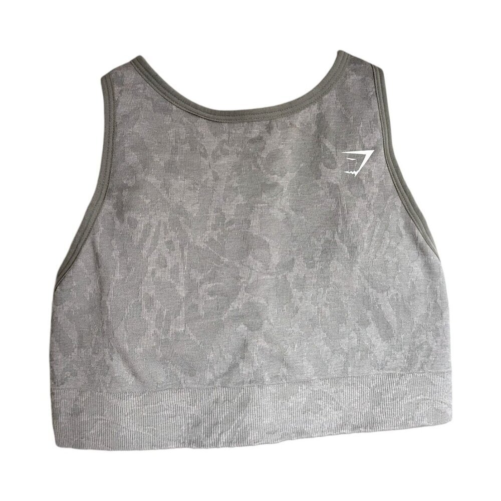 Gymshark High Coverage Floral  Grey Sports Bra Medium Support Women Size Small